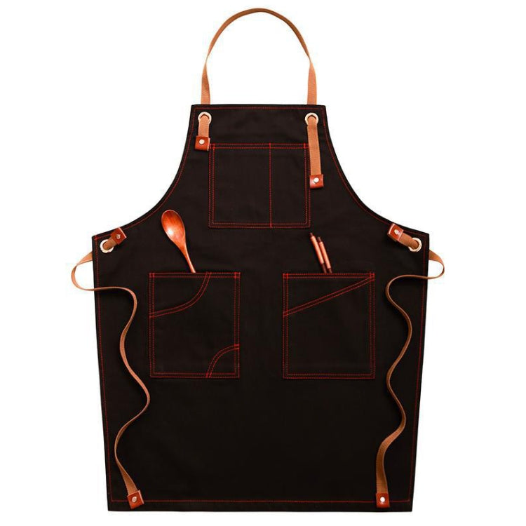 Household Denim Apron Barista Floral Tea Shop Barber Work Clothes, Adult Version, for Children 47cm, for Children 57cm