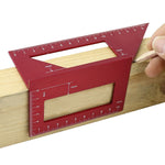 Woodworking T-Shaped Marking Gauge Multi-Function Square Aluminum Alloy Scribe, Dark Blue, Red