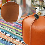 Outdoor Camping Flat Gas Tank Leather Case Camping Steam Lamp Fuel Tank PU Protective Cover, For 230g Gas Tank, For 450g Gas Tank