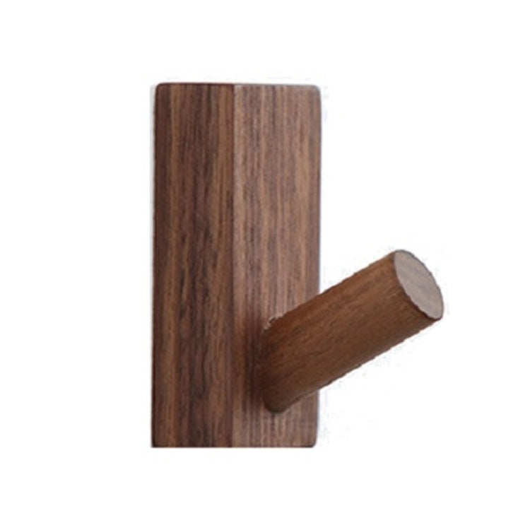 Solid Wood Punch-Free Entrance Behind The Door On The Wall Sticky Hook Clothes Hook Beech Wood, Black Walnut