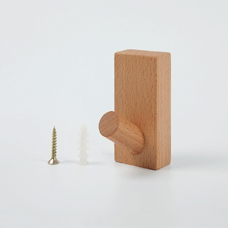 Solid Wood Punch-Free Entrance Behind The Door On The Wall Sticky Hook Clothes Hook Beech Wood, Black Walnut