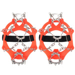 13 Teeth Outdoor Stainless Steel Mountaineering Climbing Crampons Trekking Non-Slip Shoe Covers, Size:, 13 Teeth M（Orange）