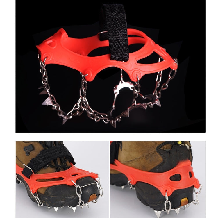 13 Teeth Outdoor Stainless Steel Mountaineering Climbing Crampons Trekking Non-Slip Shoe Covers, Size:, 13 Teeth M（Orange）