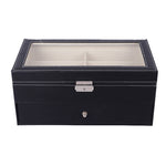 PU Leather Double-Layer Glasses Case Sunglasses Storage Display Box, Size: 33.5x19.5x15.5 cm