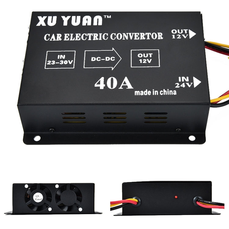 XUYUAN 480W Step-Down Converter 24V to 12V 40A Automotive DC Power Buck Converter, 480W 24V to 12V