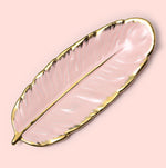 Phnom Penh Ceramic Dessert Plate Feather Plate Banana Leaf Fruit Dried Fruit Storage Tray, Size:, Large （Bright Emerald), Small (Bright Emerald), Large (Bright Peach Pink), Small (Bright Peach Pink), Large (Matt Black), Small (Matte  Black)            ...