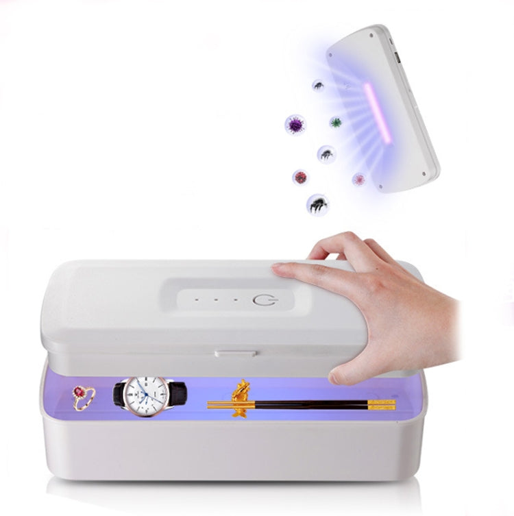907 Mobile Phone Sterilization Box Ultraviolet Handheld Sterilizer Multifunctional Intelligent Sterilization Machine, White, Pink