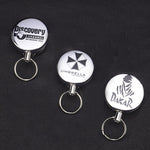 High Elasticity Retractable Wire Rope Key Ring Outdoor Anti-Lost Anti-Theft Retractable Key Ring Random Pattern Delivery