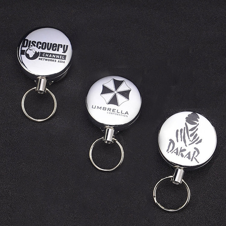 High Elasticity Retractable Wire Rope Key Ring Outdoor Anti-Lost Anti-Theft Retractable Key Ring Random Pattern Delivery
