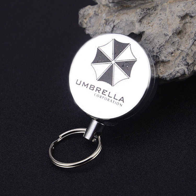 High Elasticity Retractable Wire Rope Key Ring Outdoor Anti-Lost Anti-Theft Retractable Key Ring Random Pattern Delivery