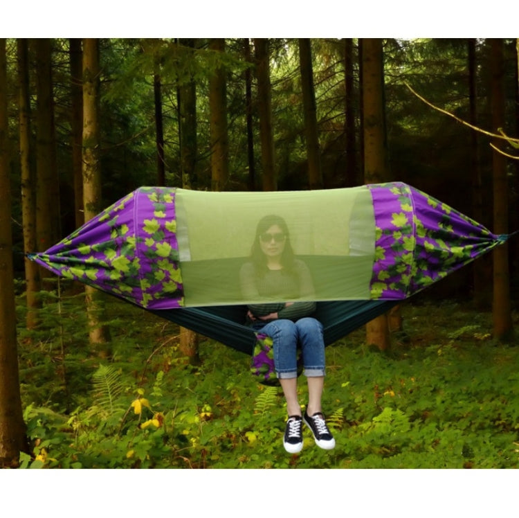 Outdoor Camping Mosquito-Proof Shade Hammock Parachute Cloth Printed Mosquito Net Hammock, Size: 270x140cm, 270x140cm Maple, 275x145cm Blue