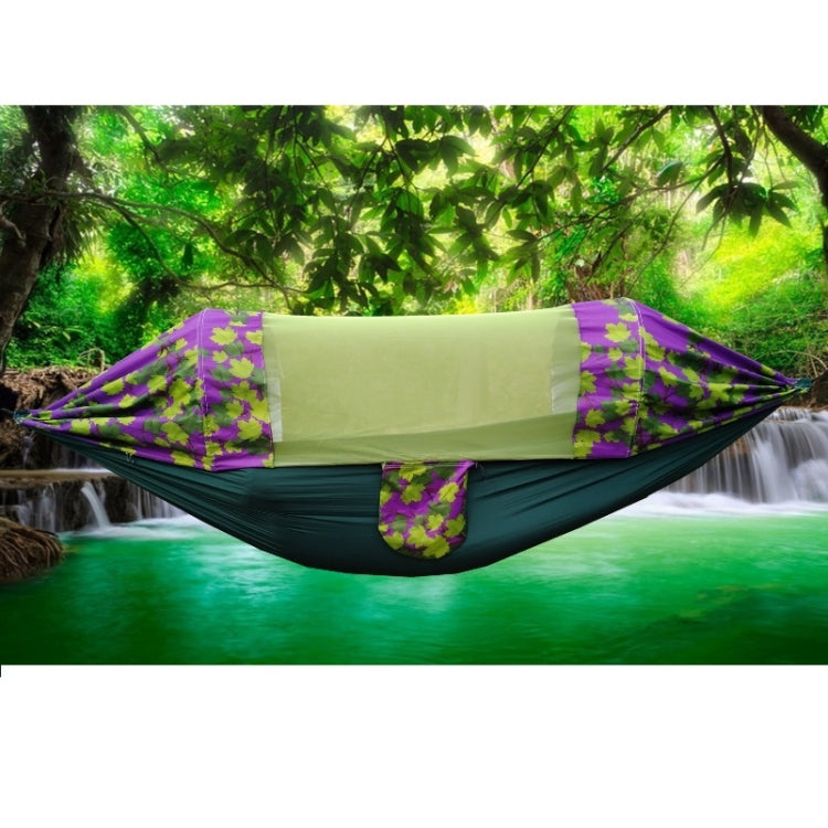 Outdoor Camping Mosquito-Proof Shade Hammock Parachute Cloth Printed Mosquito Net Hammock, Size: 270x140cm, 270x140cm Maple, 275x145cm Blue