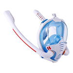 Snorkeling Mask Double Tube Silicone Full Dry Diving Mask Adult Swimming Mask Diving Goggles, S/M, L/XL
