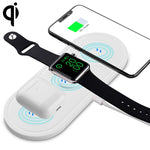 حامل شاحن لاسلكي متعدد الوظائف 3 في 1 KT-W50A8 بقوة 10 واط لأجهزة iPhone / iWatch / AirPods
