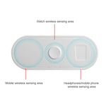حامل شاحن لاسلكي متعدد الوظائف 3 في 1 KT-W50A8 بقوة 10 واط لأجهزة iPhone / iWatch / AirPods