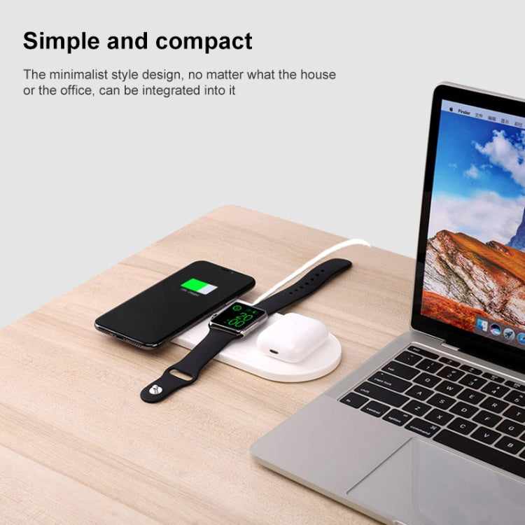 حامل شاحن لاسلكي متعدد الوظائف 3 في 1 KT-W50A8 بقوة 10 واط لأجهزة iPhone / iWatch / AirPods