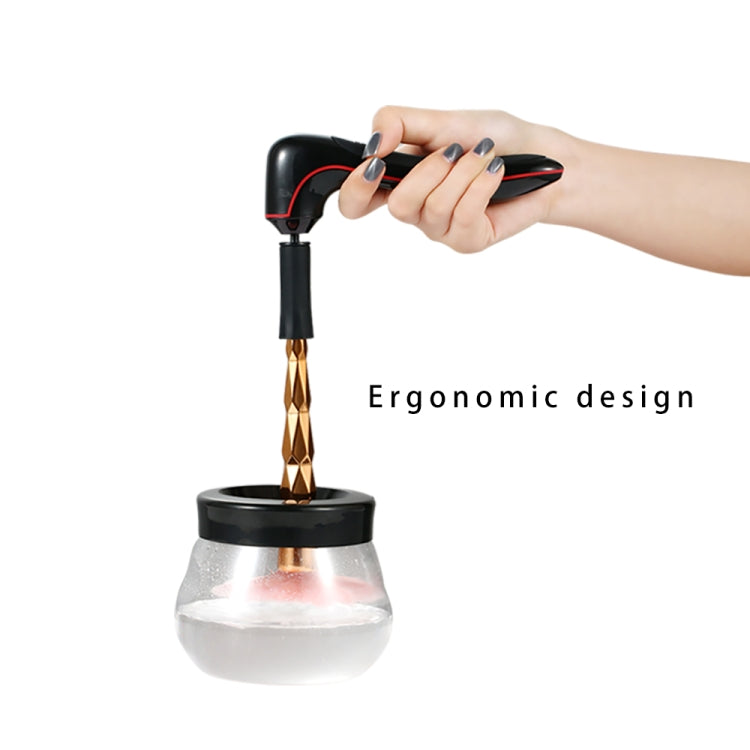 Elektrischer Make-up-Pinselreiniger mit automatischem Trockner, USB-aufladbar, Weiß, Schwarz