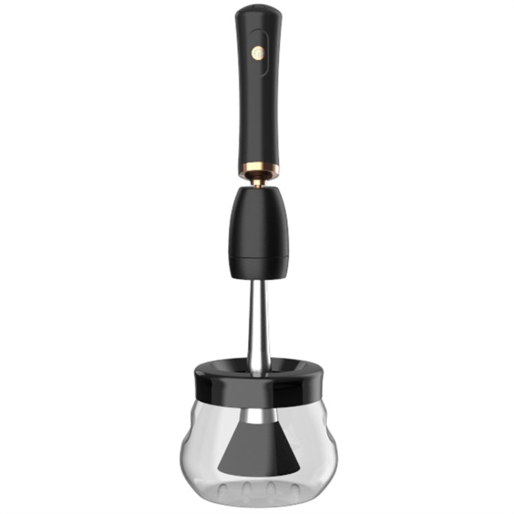 Elektrischer Schrubber, USB-aufladbar, Make-up-Pinselreinigungsgerät mit automatischer Trocknung, Schwarz, Weiß