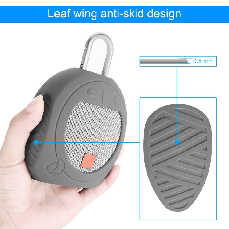 Silicone Bluetooth Speaker Protective Cover Anti-Fall Storage Cover for JBL Clip 3, Pink, Black, Medium Gray, Dark Gray Blue, Turquoise