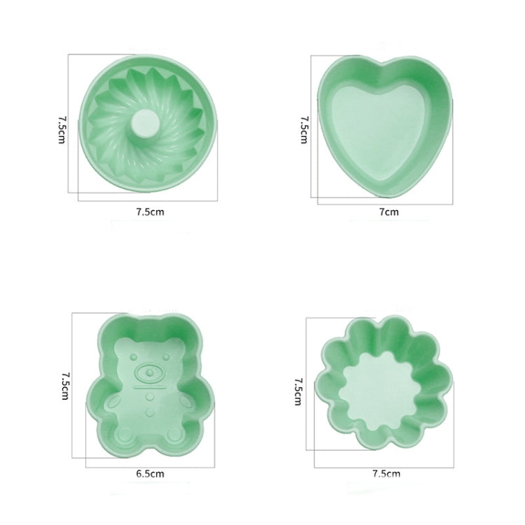 Creative DIY Silicone Cake Cup Muffin Cup Baking Mold,Style: Bear  (Macron Pink), Flower-shaped  (Macron Green), Flower-shaped (Macron Pink), Flower-shaped  (Candy Color), Hollow  (Macron Cyan), Hollow  (Macron Pink), Hollow  (Candy Color)