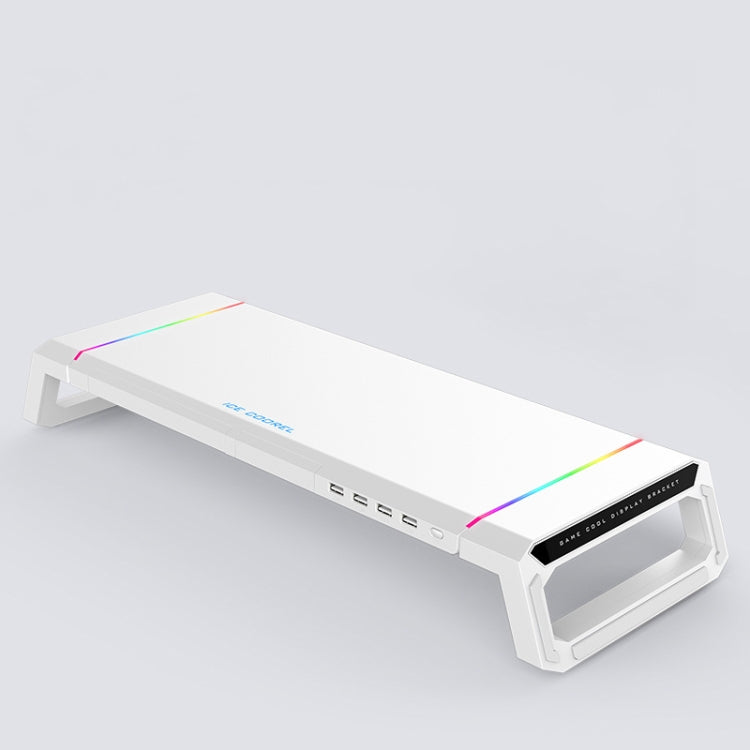 حامل لابتوب قابل للطي مع إضاءة RGB و4 منافذ USB من ICE COOREL T1 لزيادة ارتفاع الشاشة
