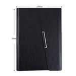 Business Notebook Imitation Leather PU Tri-Fold Loose-Leaf Notepad, A5