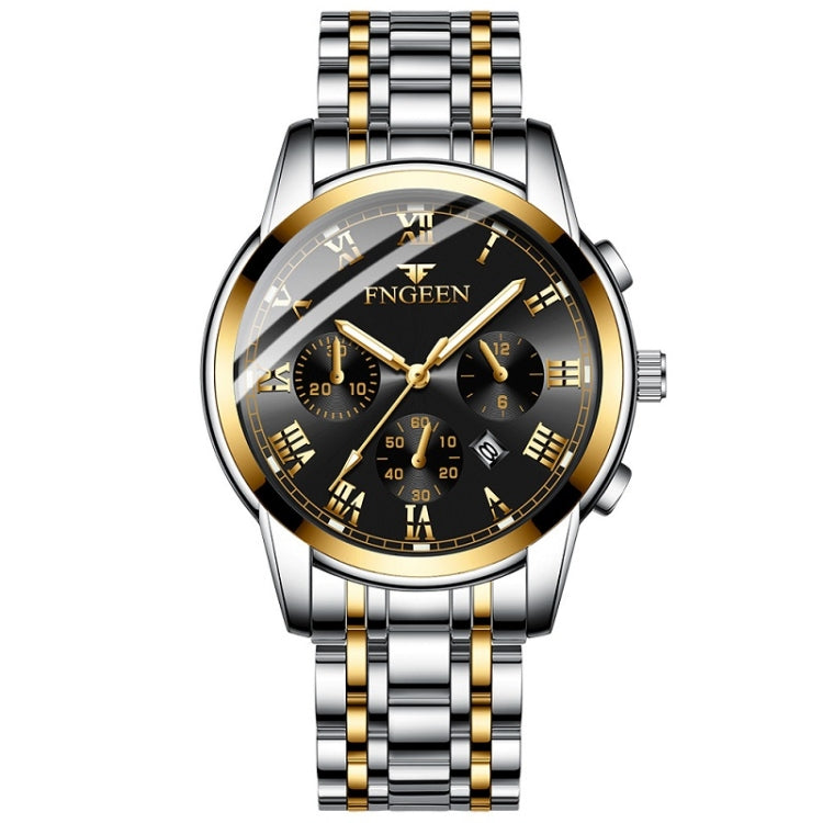 FNGEEN 4006 Men Automatic Mechanical Watch Waterproof Quartz Watch, Gold Blue Surface, Gold Black Surface, Gold White Surface, White Steel White Surface, White Steel Black Surface, White Steel Blue Surface, Black Steel Black Surface                    ...