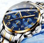FNGEEN 4006 Men Automatic Mechanical Watch Waterproof Quartz Watch, Gold Blue Surface, Gold Black Surface, Gold White Surface, White Steel White Surface, White Steel Black Surface, White Steel Blue Surface, Black Steel Black Surface                    ...