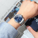 FNGEEN 4006 Men Automatic Mechanical Watch Waterproof Quartz Watch, Gold Blue Surface, Gold Black Surface, Gold White Surface, White Steel White Surface, White Steel Black Surface, White Steel Blue Surface, Black Steel Black Surface                    ...