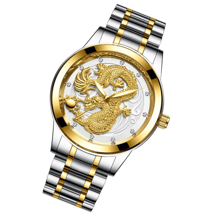FNGEEN S666 Waterproof Luminous Non-Mechanical Watch Quartz Ultra-Thin Dragon Or Phoenix Pattern Couple Watch, Full Gold Gold Surface, Full Gold Black Surface, FullGold White Surface, Between Gold Gold Surface, Between Gold Black Surface               ...