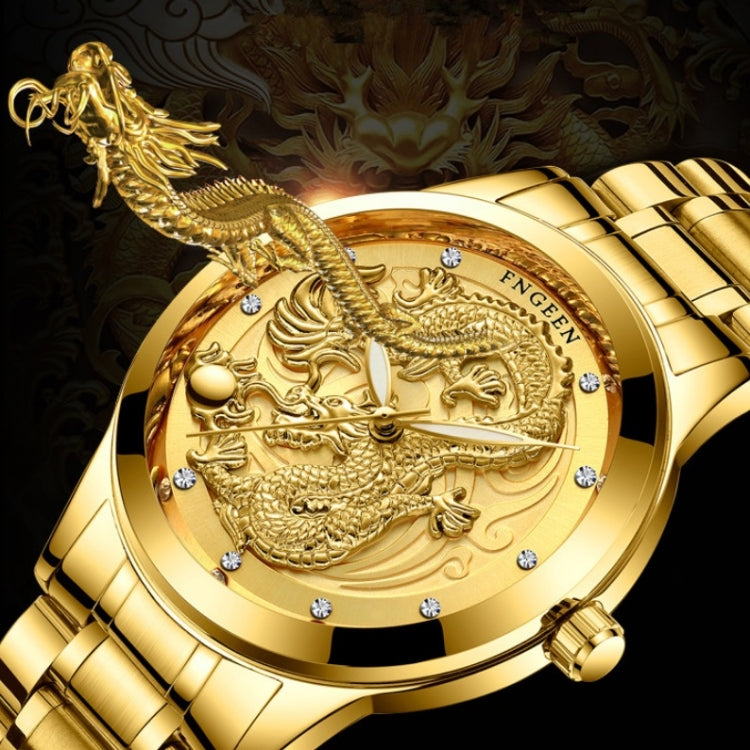 FNGEEN S666 Waterproof Luminous Non-Mechanical Watch Quartz Ultra-Thin Dragon Or Phoenix Pattern Couple Watch, Full Gold Gold Surface, Full Gold Black Surface, FullGold White Surface, Between Gold Gold Surface, Between Gold Black Surface               ...
