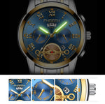 FNGEEN 4001 Men Non-Mechanical Watch Multi-Function Quartz Watch, Gold Blue Surface, Gold White Surface, White Steel Blue Surface, White Steel White Surface, Brown Leather Gold Blue Surface, Brown leather Gold White Surface                             ...