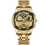 FNGEEN 4088 Men Hollow Quartz Watch Student Waterproof Luminous Watch, Full Gold Gold Surface, Full Gold Black Surface, Black Steel Black Surface White Nails, Black Steel Black Surface Gold Nails, Gold And Gold Surface, Gold Black Surface              ...