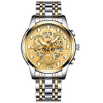 FNGEEN 4088 Men Hollow Quartz Watch Student Waterproof Luminous Watch, Full Gold Gold Surface, Full Gold Black Surface, Black Steel Black Surface White Nails, Black Steel Black Surface Gold Nails, Gold And Gold Surface, Gold Black Surface              ...