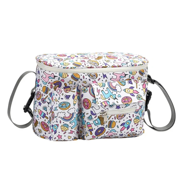 Multifunctional Baby Stroller Hanging Bag Baby Supplies Storage Bag, Little White Horse, Flower Mushroom, Swing Bear, Yellow Alpaca, Black Swan