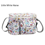 Multifunctional Baby Stroller Hanging Bag Baby Supplies Storage Bag, Little White Horse, Flower Mushroom, Swing Bear, Yellow Alpaca, Black Swan