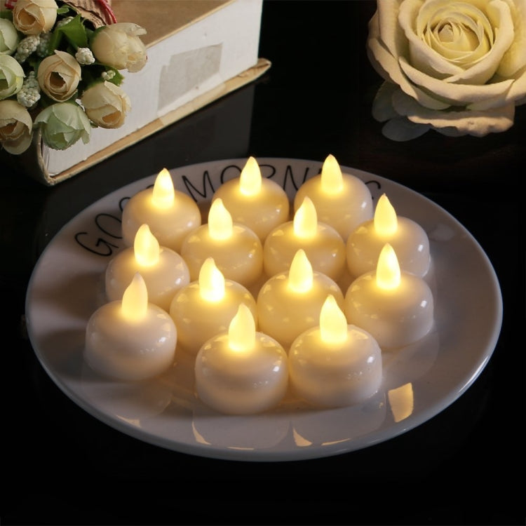 12 PCS  Waterproof Candles SPA Shower Water Decorative Candle Lights LED Floating Candles, Warm White Light, Cool White Light, Yellow Light