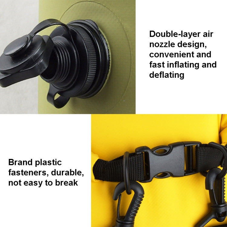 LUCKSTONE 60L Outdoor Rafting And River Tracing Waterproof Backpack Shoulder Bag Inflatable Swimming Bag Tote Bucket Bag, 60L