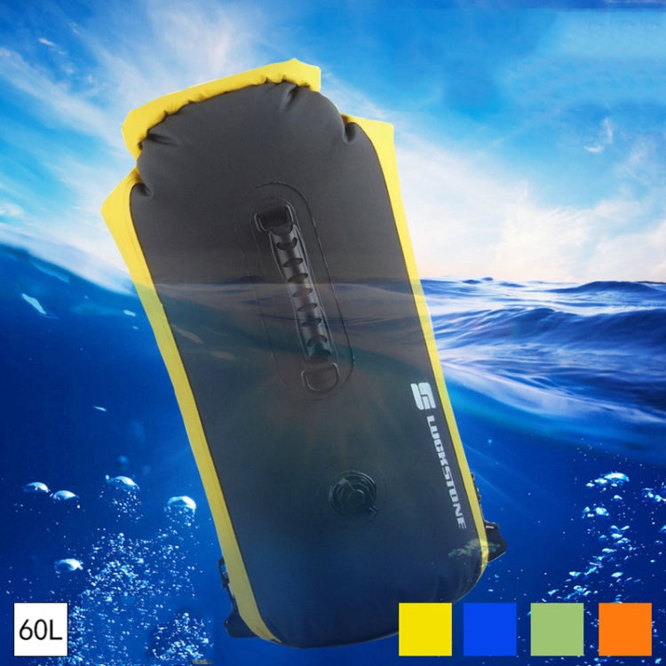 LUCKSTONE 60L Outdoor Rafting And River Tracing Waterproof Backpack Shoulder Bag Inflatable Swimming Bag Tote Bucket Bag, 60L