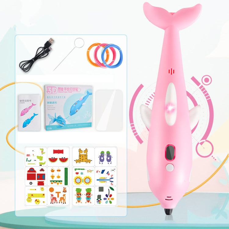 Stylo d'impression 3D, brosse de graffiti de peinture tridimensionnelle, dauphin rose