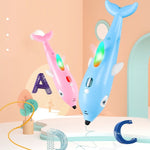 Stylo d'impression 3D, brosse de graffiti de peinture tridimensionnelle, dauphin rose