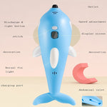 Stylo d'impression 3D, brosse de graffiti de peinture tridimensionnelle, dauphin rose