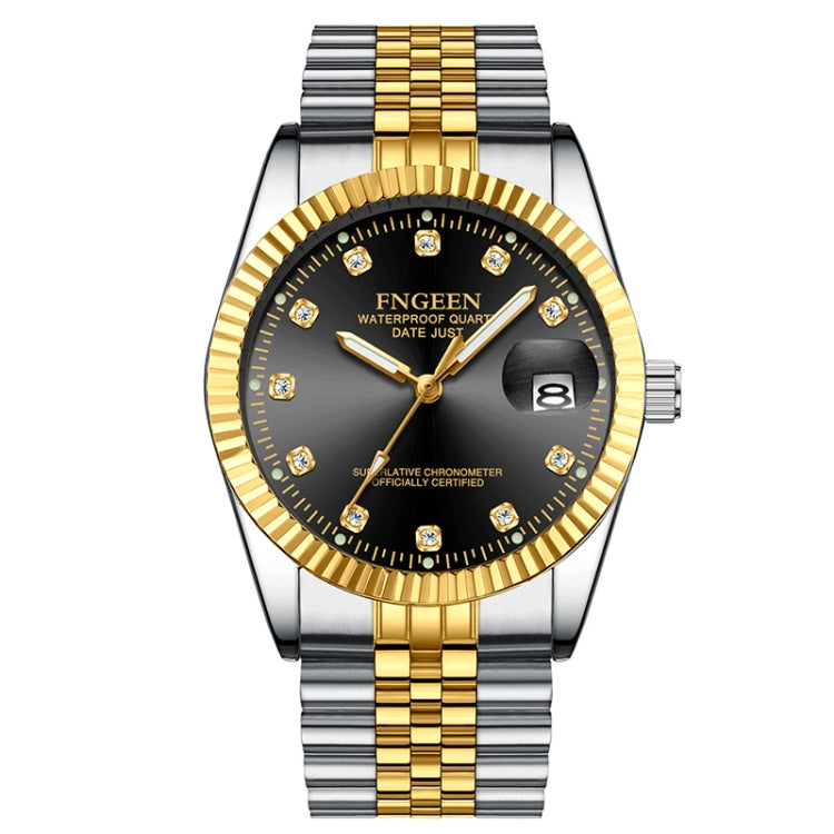 FNGEEN 7008 Men Fashion Diamond Dial Watch Couple Watch, Full Gold Gold Surface, Full Gold Black Surface, Full Gold White Surface, Golden Surface, Gold Black Sueface, Golden White Surface, Brown Leather Full Gold Surface                                ...