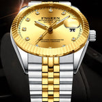 FNGEEN 7008 Men Fashion Diamond Dial Watch Couple Watch, Full Gold Gold Surface, Full Gold Black Surface, Full Gold White Surface, Golden Surface, Gold Black Sueface, Golden White Surface, Brown Leather Full Gold Surface                                ...