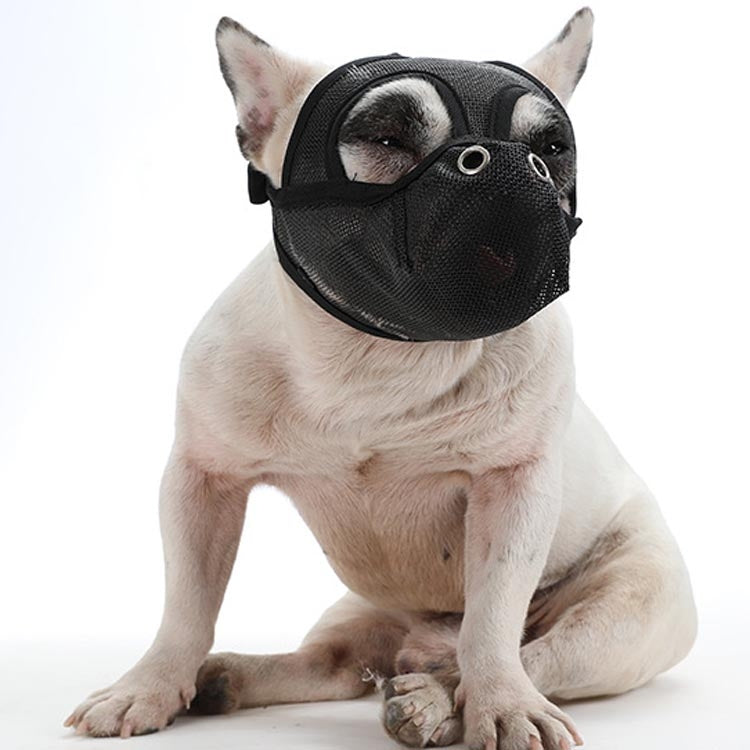 Bulldog Mouth Cover Flat Face Dog Anti-Eat Anti-Bite Drinkable Water Mouth Cover, S, M, L