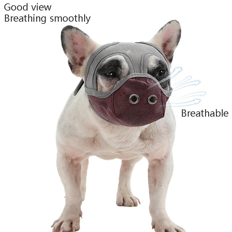 Bulldog Mouth Cover Flat Face Dog Anti-Eat Anti-Bite Drinkable Water Mouth Cover, S, M, L