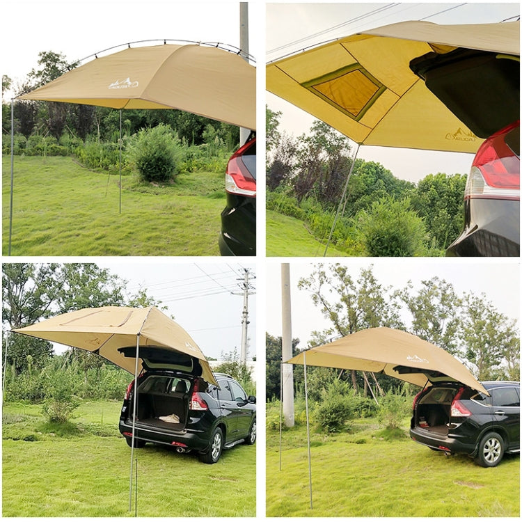 LADUTA Outdoor Self-Driving Tour Barbecue Camping Car Side Tent Car Tail Extension Tent Supplies, Grey Blue, Painted Silver