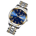 FNGEEN 4002 Men Roman Numeral Dial Sports Watch Student Luminous Quartz Watch, Between Gold Blue Surface, Between Gold Black Surface, Between Gold White Surface, White Steel Blue Surface, White Steel Black Surface, Brown Leather And Gold Blue Surface  ...