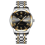 FNGEEN 4002 Men Roman Numeral Dial Sports Watch Student Luminous Quartz Watch, Between Gold Blue Surface, Between Gold Black Surface, Between Gold White Surface, White Steel Blue Surface, White Steel Black Surface, Brown Leather And Gold Blue Surface  ...