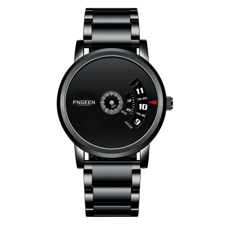 FNGEEN S230 Men Non-Pointer Quartz Watch, Black Steel Black Surface, White Steel Black Surface, White Steel White Surface, Black Mash Black Steel Black, White Mash White Steel White Surface, White Mash White Steel Black Surface